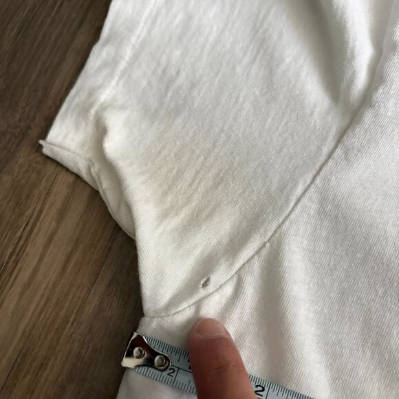 Vintage Paper Thin BURNOUT Blank T-Shirt Size M White 1980s Worn Distressed - Picture 10 of 12